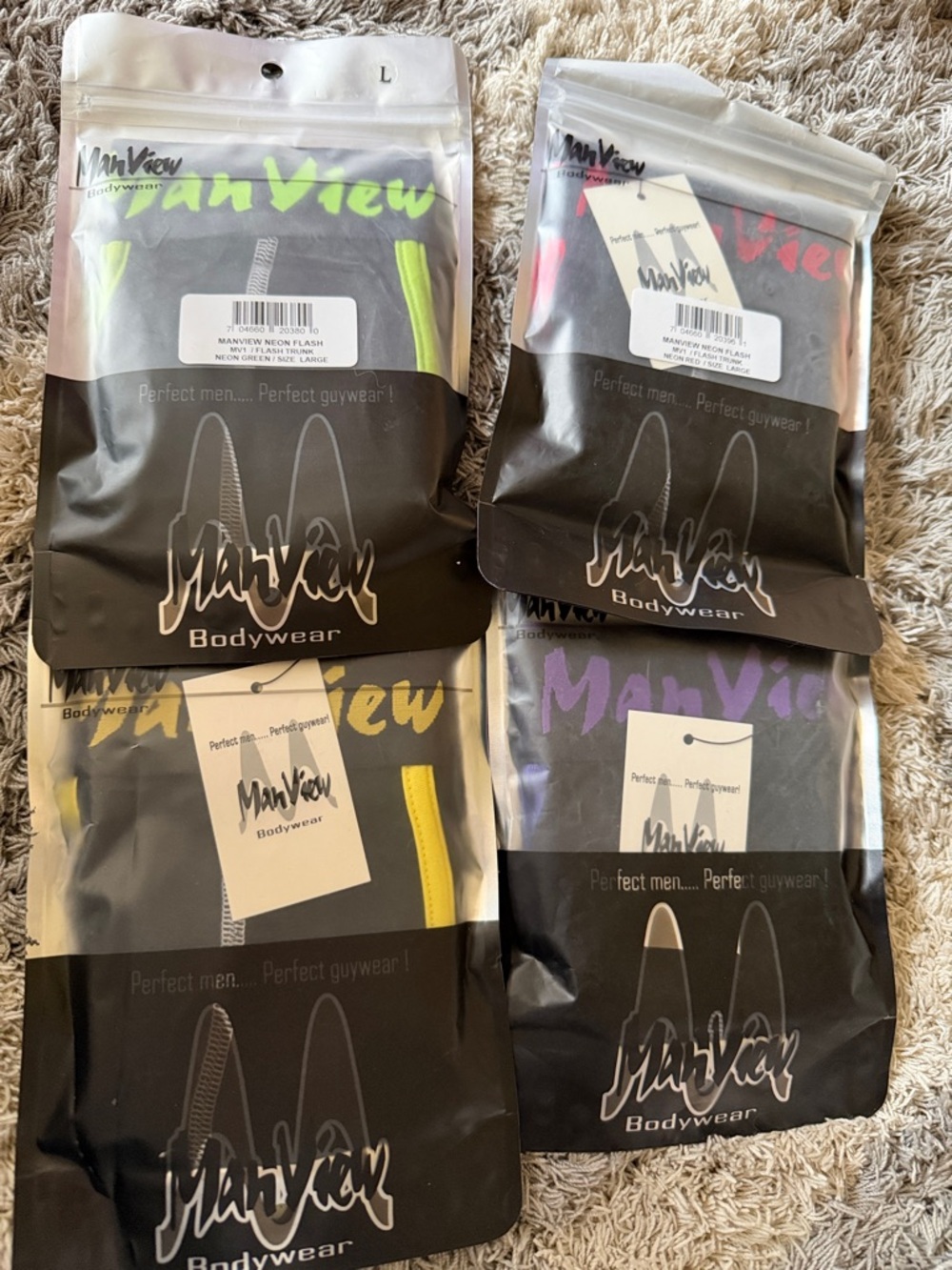 Manview Bodywear Men's Black Briefs with Neon Accent color
